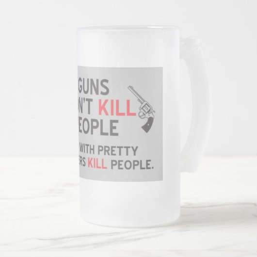 pistolen doden geen mensen met dochters k matglas bierpul (Voorkant rechts)