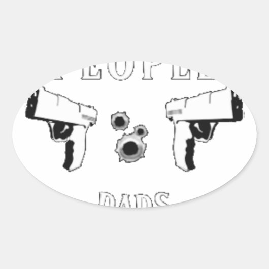 Pistolen doden geen mensen... ovale sticker (Voorkant)