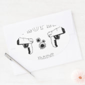 Pistolen doden geen mensen... ovale sticker (Envelop)