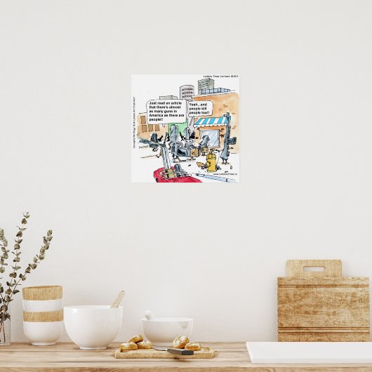 Pistolen doden geen Poster van mensen (Keuken)