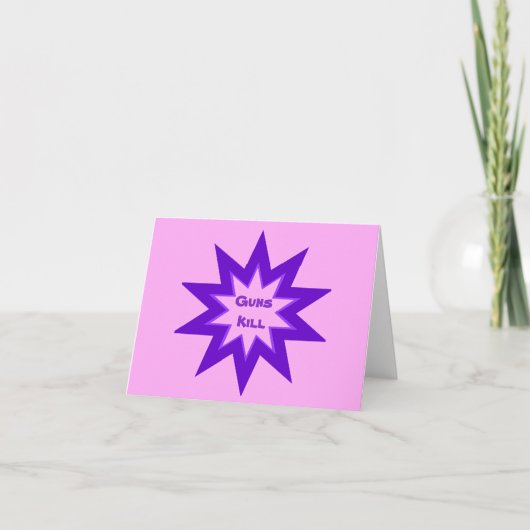 Pistolen Dood Paarse en Roze Blank Note Kaart (Voorkant)