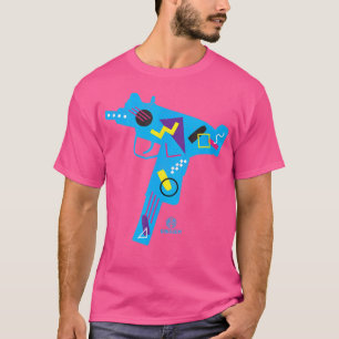 Pistolen dot com uzi 80's retrowave t-shirt