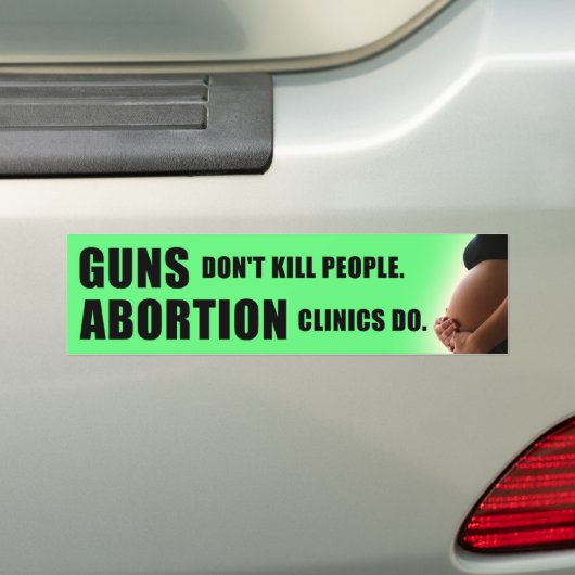 Pistolen en abortus bumpersticker (Op auto)