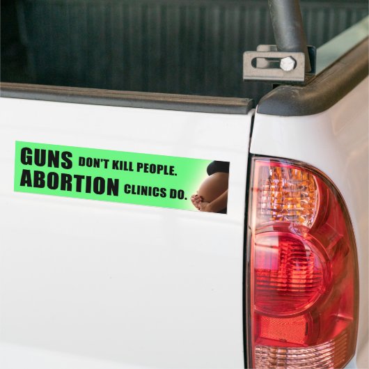 Pistolen en abortus bumpersticker (Op Truck)
