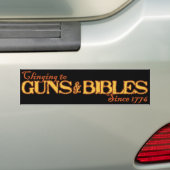 Pistolen en bijbels: Amerikaanse minister sinds 17 Bumpersticker (Op auto)