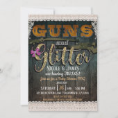 PISTOLEN EN GLITTER Houten Kant Rustiek Baby showe Kaart (Voorkant)