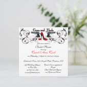 Pistolen en Heels Aangepaste Bridal Shower Invitat Kaart (Staand voorkant)