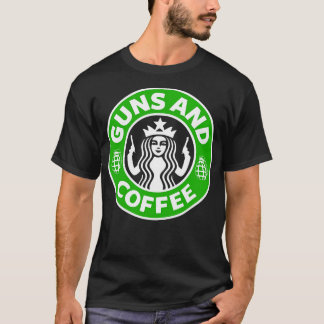 Pistolen en koffie t-shirt