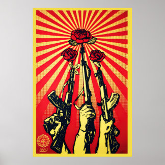 Pistolen en Rozen, 2007 Shepard Fairey Poster