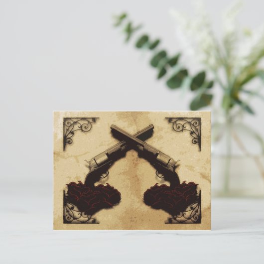Pistolen en Rozen Briefkaart (Staand voorkant)