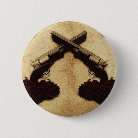 Pistolen en Rozen Ronde Button 5,7 Cm (Voorkant)