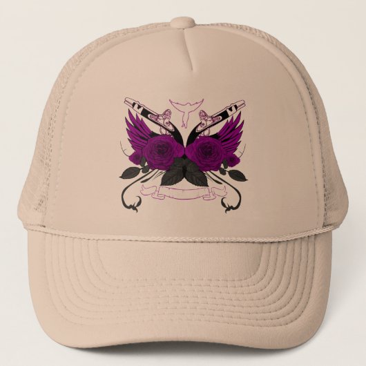 Pistolen en Rozen Trucker Pet (Voorkant)