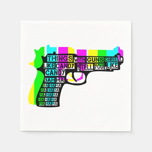 Pistolen en Snoep Servet (Voorkant)