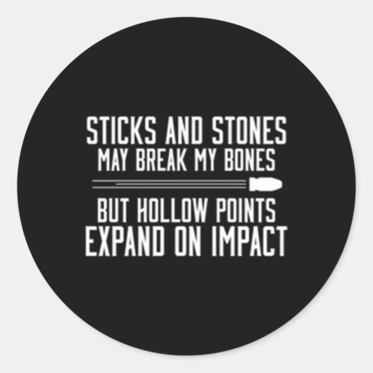 Pistolen en stenen holle punten ronde sticker (Voorkant)