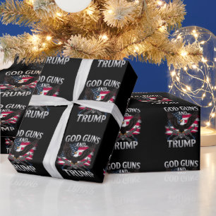 Pistolen en Trump Eagle Amerikaanse vlag Vintage Cadeaupapier