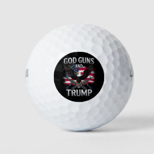 Pistolen en Trump Eagle Amerikaanse vlag Vintage Golfballen
