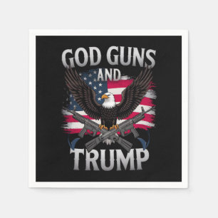 Pistolen en Trump Eagle Amerikaanse vlag Vintage Servet