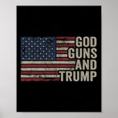Pistolen en Trump - Pro God Pistool Grappig Republ Poster (Voorkant)