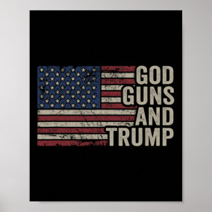 Pistolen en Trump - Pro God Pistool Grappig Republ Poster