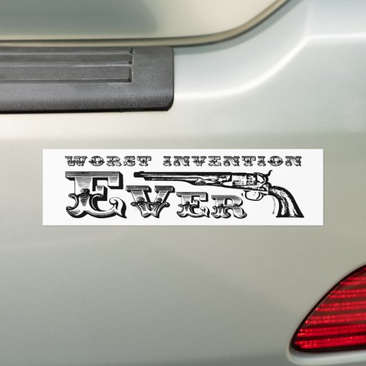 Pistolen, ergste uitvinding ooit! bumpersticker (Op auto)