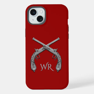 Pistolen Gekruist Monogram Rood iPhone 15 Plus Case