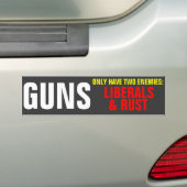 PISTOLEN HEBBEN SLECHTS TWEE ENEMIE BUMPERSTICKER (Op auto)