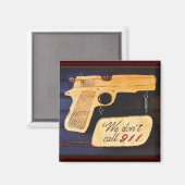 Pistolen Humor Magneten (Voorkant / Achterkant)