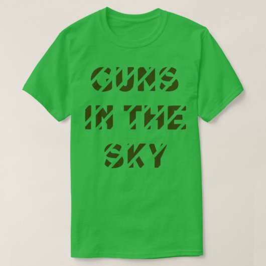 Pistolen in de lucht groen t-shirt (Design voorkant)