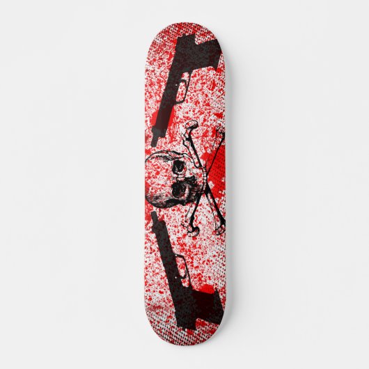 Pistolen in de schedel persoonlijk skateboard (Voorkant)