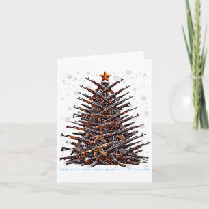 Pistolen Kerstboom Grappige Mannen Kerstmis 2024 V Kaart