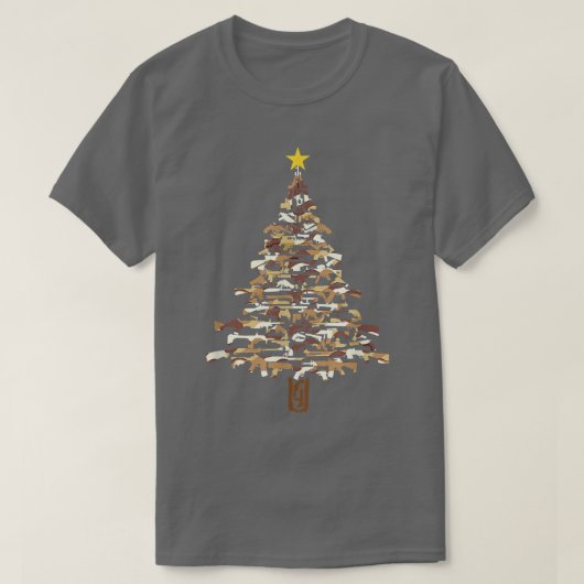 Pistolen kerstboomcamera's drukken kerstcadeaus vo t-shirt (Design voorkant)