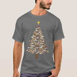 Pistolen kerstboomcamera's drukken kerstcadeaus vo t-shirt
