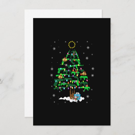 Pistolen kerstboomversiering met kerstlampjes Pist Kaart (Voorkant / Achterkant)