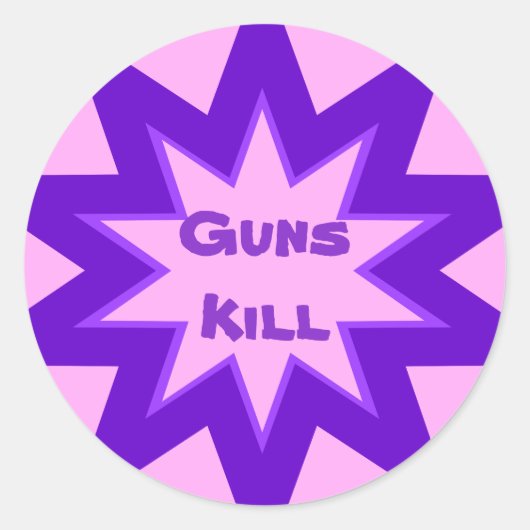 Pistolen Kill Pink en Paarse Sticker (Voorkant)