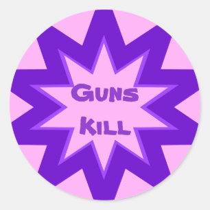 Pistolen Kill Pink en Paarse Sticker
