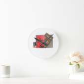 PISTOLEN N'-ROZEN, METAALACHTIG RONDE KLOK (Huis)