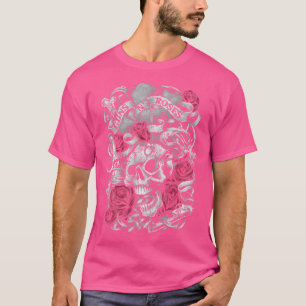 Pistolen N' Rozen Officiële Flourish Skull Pink Ro T-shirt