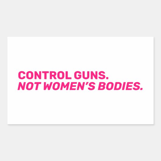 Pistolen. Niet vrouwenlichamen. Wit-roze wit Rechthoekige Sticker (Voorkant)