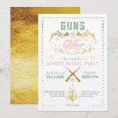 Pistolen of Glitter Gender Dispatch Party Kaart (Voorkant / Achterkant)