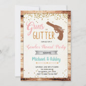 Pistolen of glitter gender onthullen uitnodiging (Voorkant)