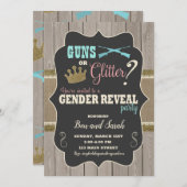Pistolen of Glitter Gender onthullen uitnodigingen (Voorkant / Achterkant)