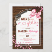Pistolen of Glitter Gender Reopenbaart Uitnodiging (Voorkant)