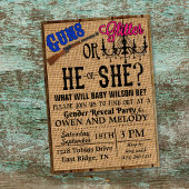 Pistolen of Glitter Gender Reopenbaart Uitnodiging