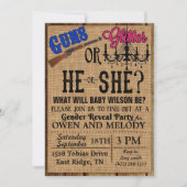 Pistolen of Glitter Gender Reopenbaart Uitnodiging (Voorkant)