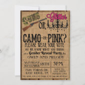 Pistolen of Glitter Gender Reveal Invitation - 5 x Kaart (Voorkant)