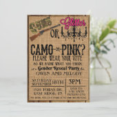 Pistolen of Glitter Gender Reveal Invitation - 5 x Kaart (Staand voorkant)