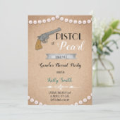Pistolen of parel geslacht onthullen uitnodiging (Staand voorkant)