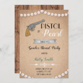 Pistolen of parel geslacht onthullen uitnodiging (Voorkant / Achterkant)