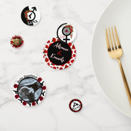 Pistolen of Rozen Geslacht Aangepaste naam en foto Confetti