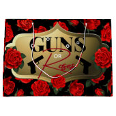 Pistolen of Rozen Geslacht Laat Baby shower zwart  Groot Cadeauzakje (Voorkant)